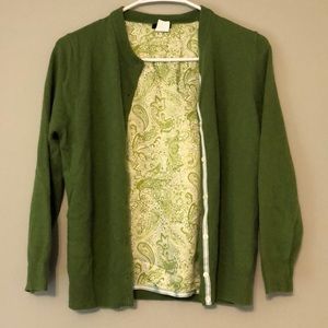 J. Crew Green Wool Cardigan